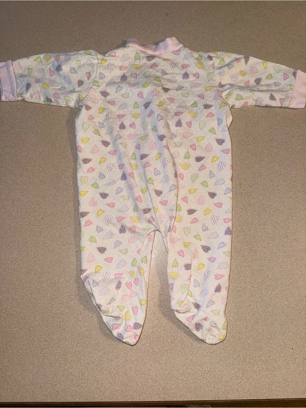 Vintage Gerber baby girl size 3-6 months lightweight pajamas with pastel heart